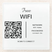 QR-Code-Scan des Wifi-Netzwerks für die Verbindung Glasuntersetzer (Vorderseite)