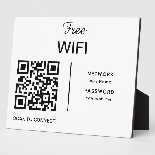 QR-Code-Scan des Wifi-Netzwerks verbindet modernes Fotoplatte (Seite)
