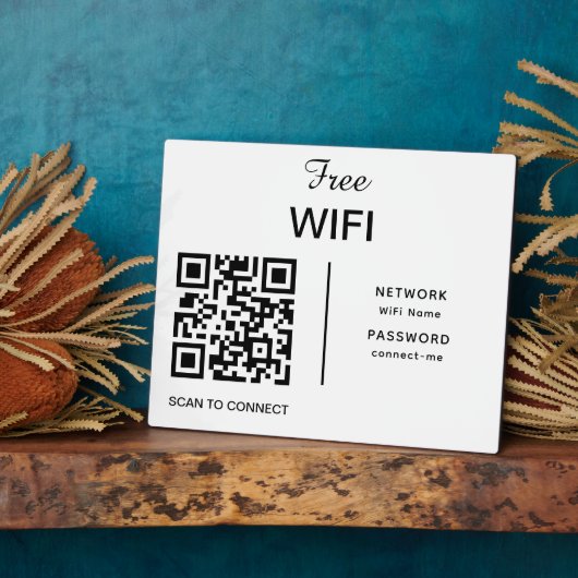 QR-Code-Scan des Wifi-Netzwerks verbindet modernes Fotoplatte (Seite)