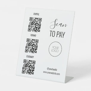 QR-Code-Scan für Schwarz und Weiß Sockelschild