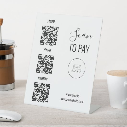 QR-Code-Scan für Schwarz und Weiß Sockelschild (In SItu)