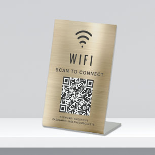 QR-Code-Scan für WiFi, um Gold zu verbinden Sockelschild