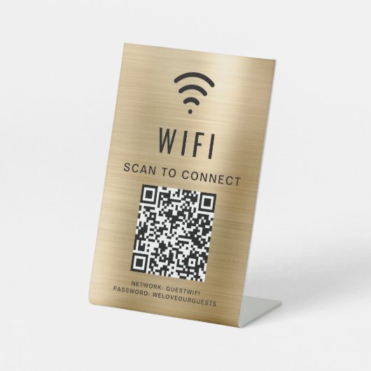QR-Code-Scan für WiFi, um Gold zu verbinden Sockelschild (Vorderseite)