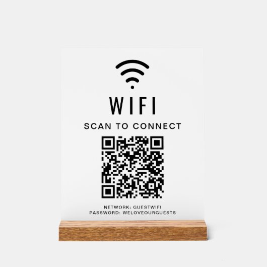 QR-Code-Scan für WiFi-Verbindungen Acrylschild (Vorderseite)