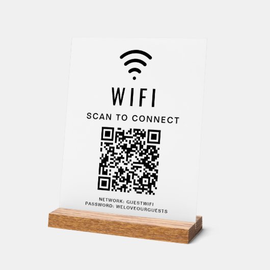 QR-Code-Scan für WiFi-Verbindungen Acrylschild (Winkel)