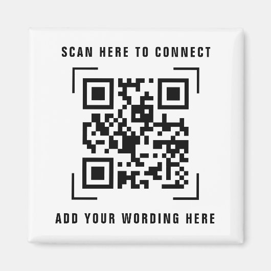 QR-Code-Scan | Geschäftslogo Werbemagnet Magnet (Vorne)