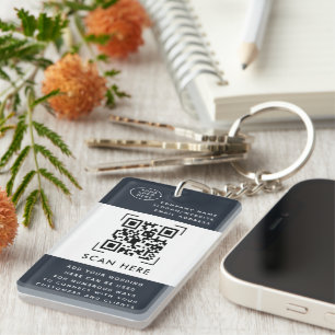 QR-Code-Scan   Geschäftslogo-Werbung Schlüsselanhänger