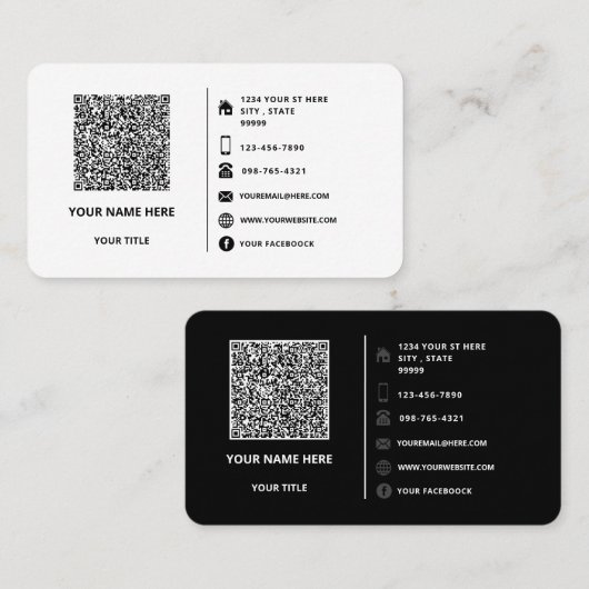 QR Code Scan Info Benutzerdefinierte Text-Business Visitenkarte (Vorne/Hinten)