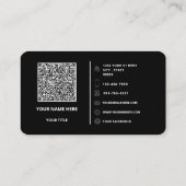 QR Code Scan Info Benutzerdefinierte Text-Business Visitenkarte (Rückseite)
