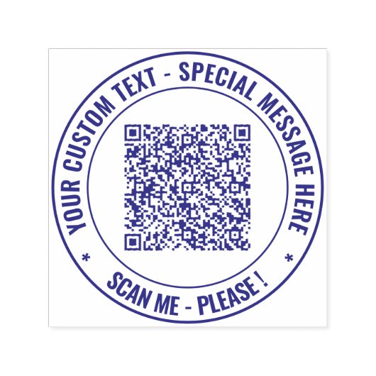 QR-Code-Scan-Info Benutzerdefinierte Text-Round-Br Permastempel (Design)