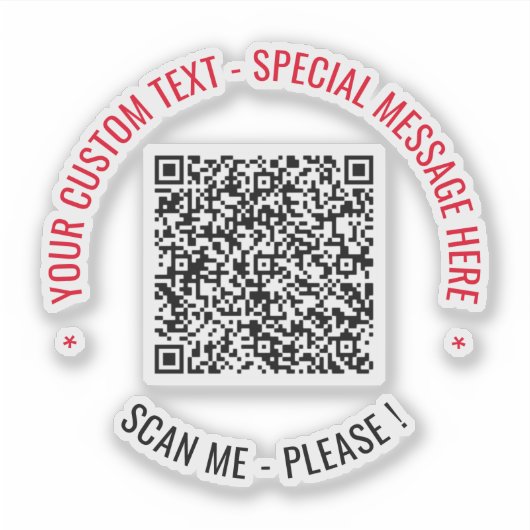 QR Code Scan Info Benutzerdefinierte Textaufkleber Aufkleber (Vorderseite)