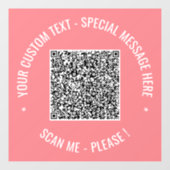 QR-Code Scan Info Benutzerdefinierte Textfarben Fe Fensteraufkleber (Blatt)