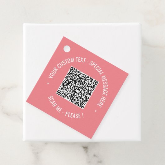 QR Code Scan Info Benutzerdefinierte Textfarben Ge Geschenkanhänger (Beispiel)