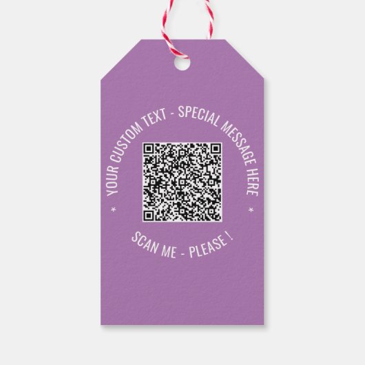 QR-Code-Scan-Info Benutzerdefinierte Textfarben -  Geschenkanhänger (Rückseite)