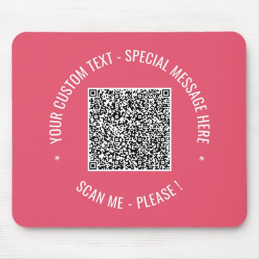 QR Code Scan Info Benutzerdefinierte Textfarben Ma Mousepad (Vorne)