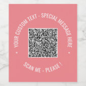 QR-Code Scan Info Benutzerdefinierte Textfarben Pe Weinetikett (Einzelnes Label)