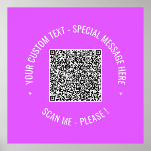 QR Code Scan Info Benutzerdefinierte Textfarben Po Poster