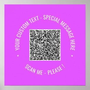 QR Code Scan Info Benutzerdefinierte Textfarben Po Poster