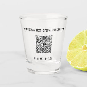 QR Code Scan Info Benutzerdefinierte Textfarben Sh Schnapsglas