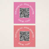 QR Code Scan Info Benutzerdefinierte Textfarbenkar (Vorne & Hinten)