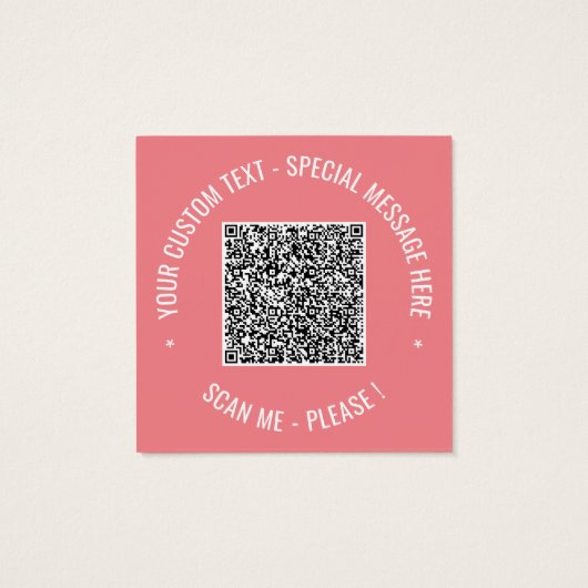 QR Code Scan Info Benutzerdefinierte Textfarbenkar (Rückseite)