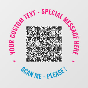 QR-Code-Scan-Info Benutzerdefinierte Textfensterkl Fensteraufkleber