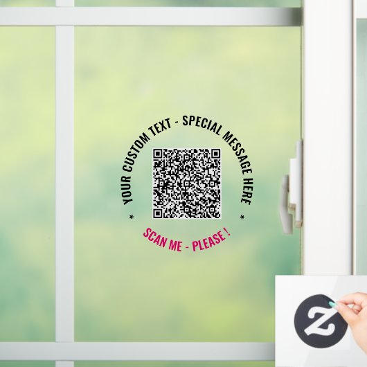 QR-Code-Scan-Info Benutzerdefinierte Textfensterkl Fensteraufkleber (Zuhause)
