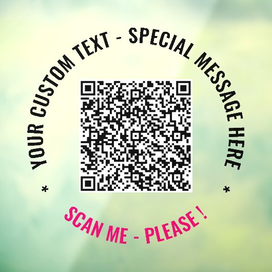 QR-Code-Scan-Info Benutzerdefinierte Textfensterkl Fensteraufkleber (Blatt 3)