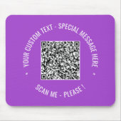 QR-Code Scan Info Benutzerdefinierte Textmaske Pus Mousepad (Vorne)