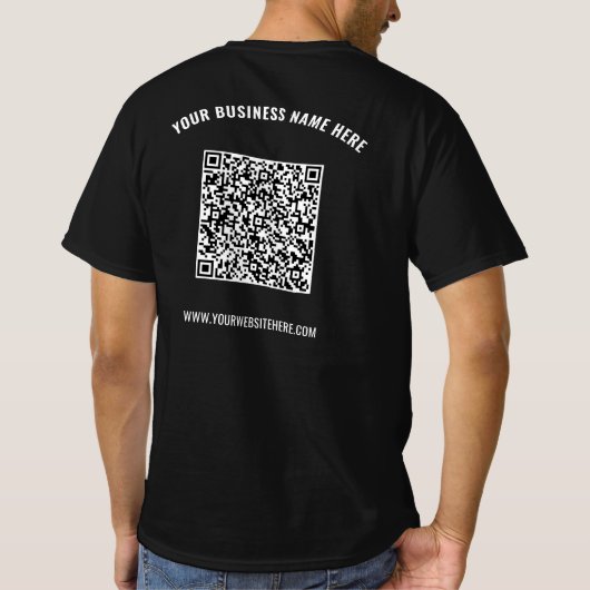 QR-Code-Scan-Info Benutzerdefinierter Text-Busines T-Shirt (Rückseite)