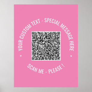 QR Code Scan Info Benutzerdefinierter Text Farben  Poster