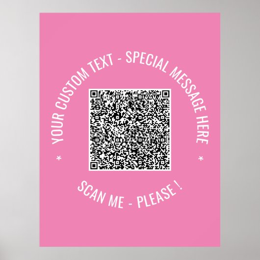 QR Code Scan Info Benutzerdefinierter Text Farben  Poster (Vorne)