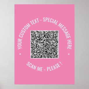 QR Code Scan Info Benutzerdefinierter Text Farben  Poster