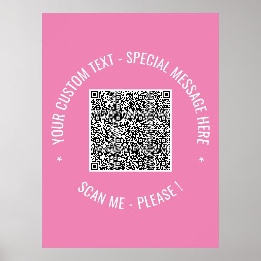QR Code Scan Info Benutzerdefinierter Text Farben Poster (Vorne)