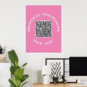 QR Code Scan Info Benutzerdefinierter Text Farben Poster (Heimbüro)
