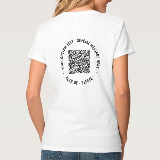 QR Code Scan Info Benutzerdefinierter Text Ihr lus T-Shirt (Rückseite)