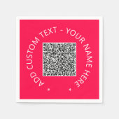 QR Code Scan Info Benutzerdefinierter Text Neapel  Serviette (Vorderseite)
