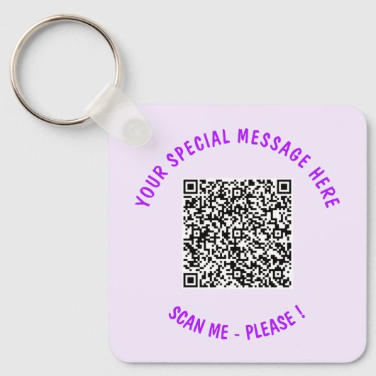 QR Code Scan Info Benutzerdefinierter Text-Schlüss Schlüsselanhänger (Vorderseite)