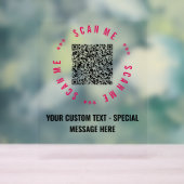 QR-Code-Scan Info Benutzerdefinierter Text-Tabelle Acrylschild (Neutral)