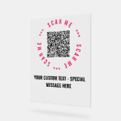 QR-Code-Scan Info Benutzerdefinierter Text-Tabelle Acrylschild (Winkel)