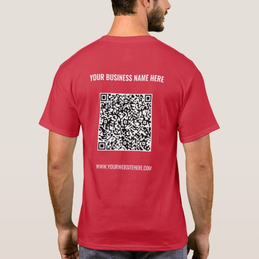 QR-Code-Scan-Info Benutzerdefinierter Text- und Fa T-Shirt (Rückseite)