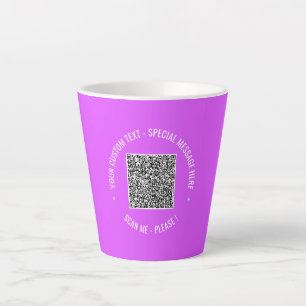 QR-Code Scan Info Benutzerdefinierter Text und Far Milchtasse