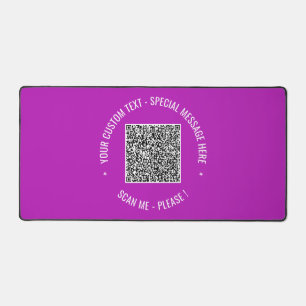 QR Code Scan Info Benutzerdefinierter Text und Far Schreibtischunterlage
