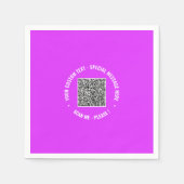 QR Code Scan Info Benutzerdefinierter Text und Far Serviette (Vorderseite)