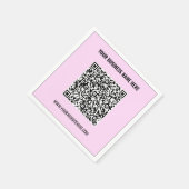 QR Code Scan Info Benutzerdefinierter Text und Far Serviette (Ecke)