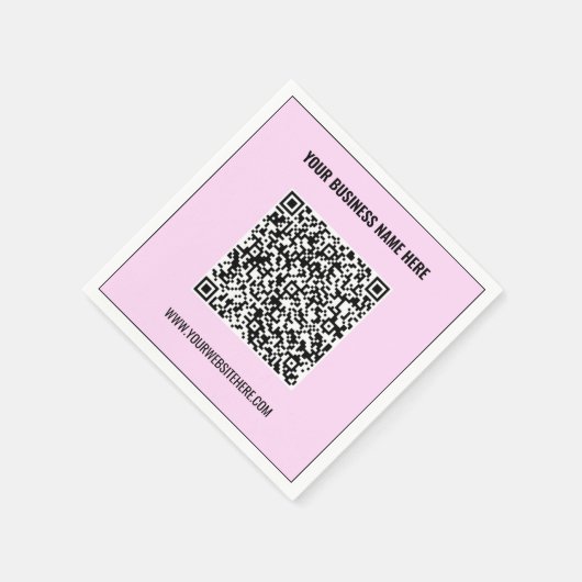 QR Code Scan Info Benutzerdefinierter Text und Far Serviette (Ecke)