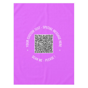 QR Code Scan Info Benutzerdefinierter Text und Far Tischdecke