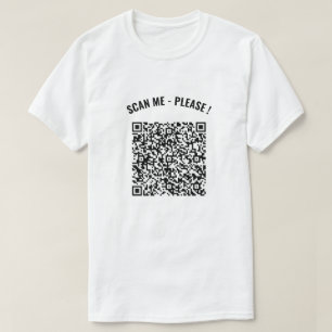 QR Code Scan Info Benutzerdefinierter Text Wiederg T-Shirt