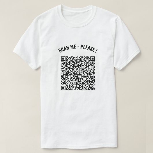 QR Code Scan Info Benutzerdefinierter Text Wiederg T-Shirt (Design vorne)