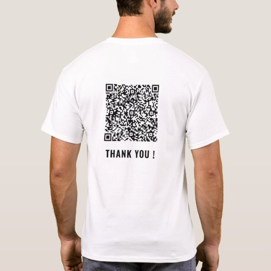 QR Code Scan Info Benutzerdefinierter Text Wiederg T-Shirt (Rückseite)